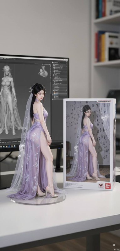 Google gemini 2.5新出的Nano-Banana模型，手办效果炸裂！爱豆、动漫角色...配合3D打印机…提示词：Use the nano-banana model to create a 1/7 scale commercialized figure of thecharacter in the illustration, in a realistic style and environment. Place the figure on a computer desk, using a circular transparent acrylic base without any text.On the computer screen, display the ZBrush modeling process of the figure. Next to the computer screen, place a BANDAI-style toy packaging box printed with the original artwork.Google Gemini：